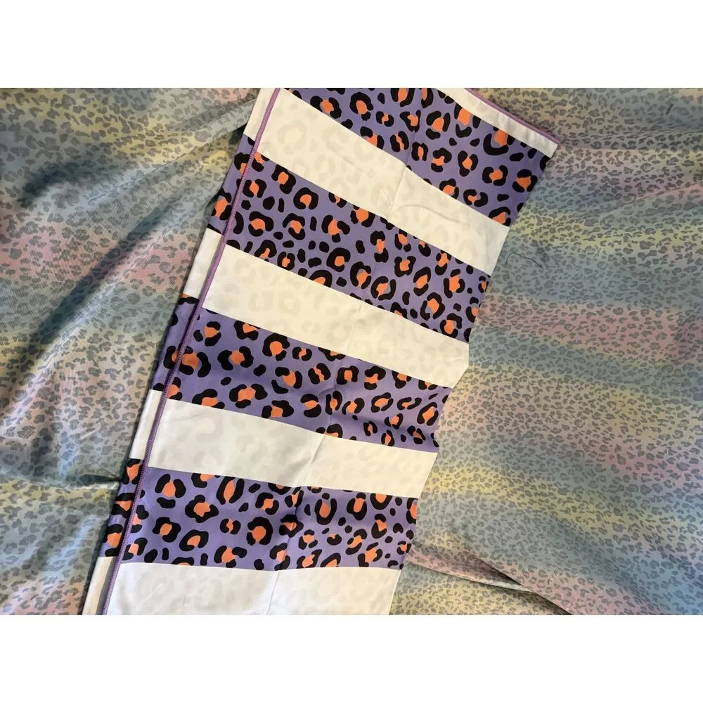 Truly Lou Reversible Sand Free Beach Towel Leopard Print PUNK 35x62 NWT